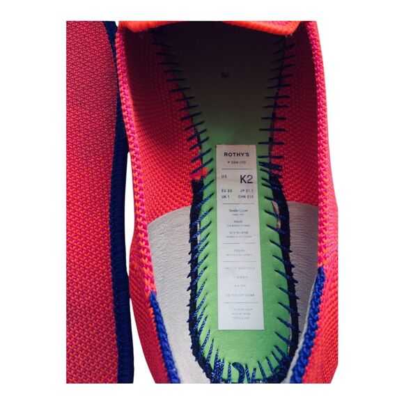 Girls FLAMINGO Pink Knit ROTHY'S Loafer Sz 2 - Picture 7 of 10